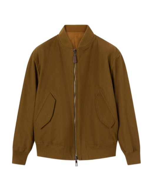 Loro Piana Green Zipped Bomber Jacket for men
