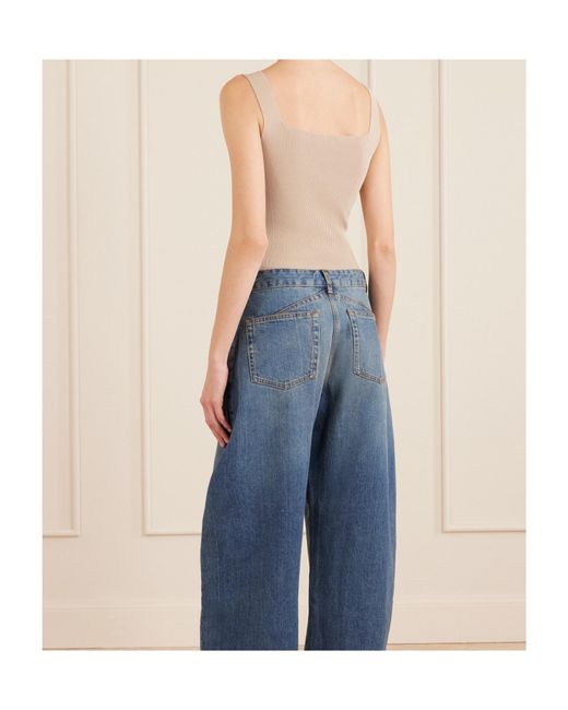 Alaïa Natural Ribbed Knit Bodysuit