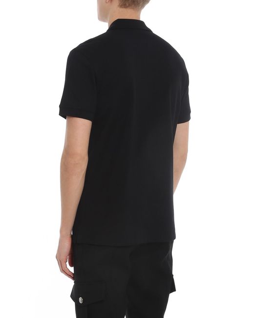 McQueen Black Polo Shirt With Skull Pattern for men