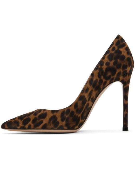 Gianvito Rossi Brown Gianvito Leopard Print Pumps