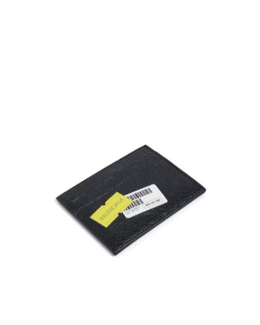 Balenciaga Black Sticker Printed Cash Card Holder for men