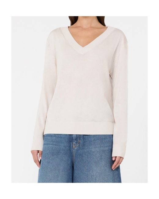 Weekend by Maxmara White Talamo V-Neck Sweater