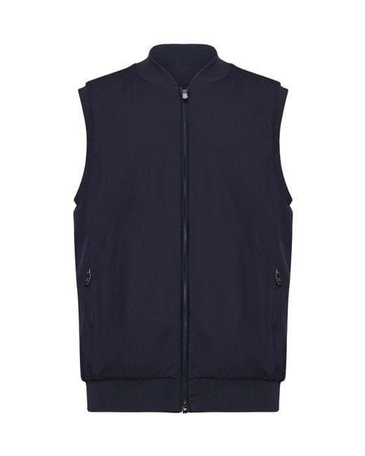 Fedeli Blue Zip-Up Jacket for men