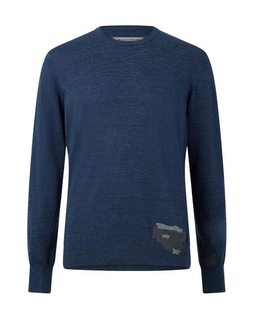 Maison Margiela Blue Crewneck Longsleeve Knit Sweater for men