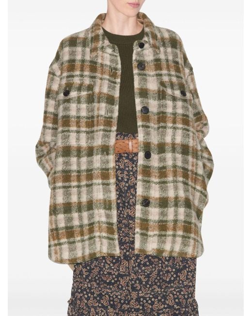 Isabel Marant Green Mini Check Shirt Jacket