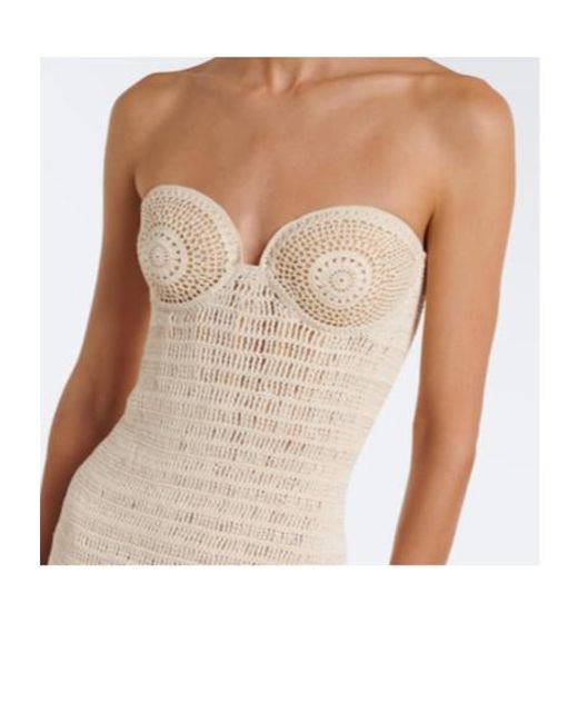 Magda Butrym Natural Crochet Cotton Corset Dress