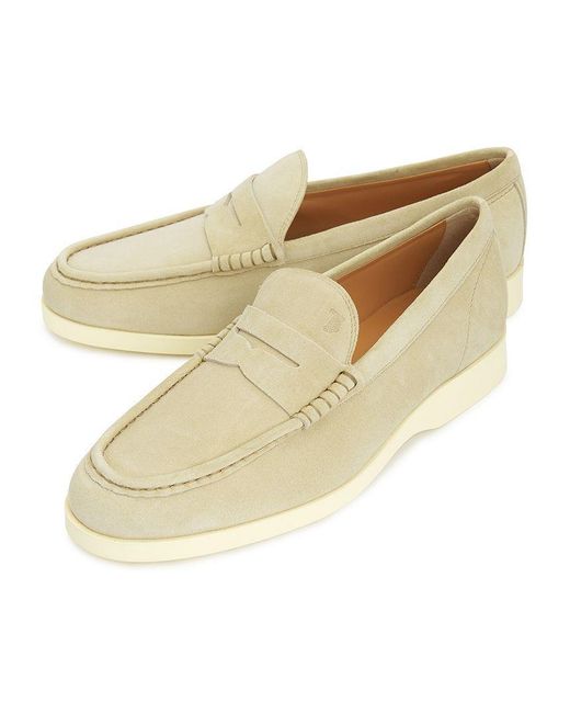 Tod's Natural Topstitching Penny Loafers for men