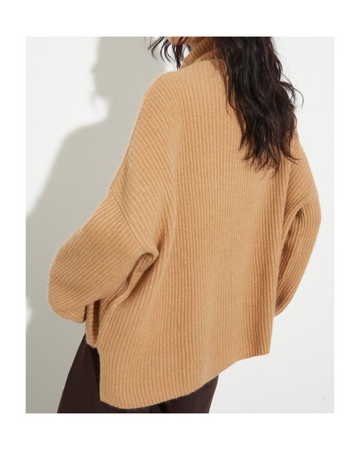 MAX&Co. Natural Pure Cashmere Polo Neck