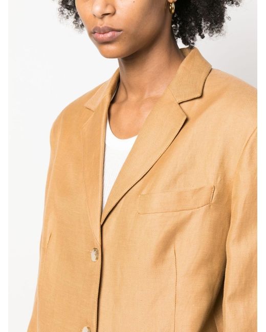 Loulou de Saison Natural Single-Breasted Long-Sleeved Blazer