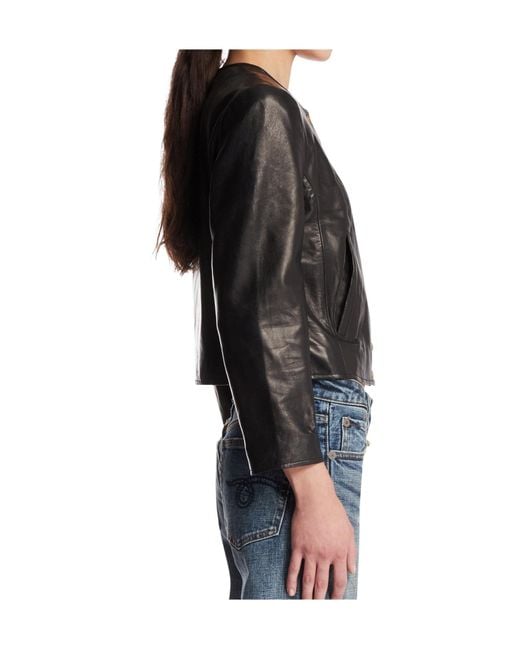 R13 Blue Long-Sleeve Leather Jacket