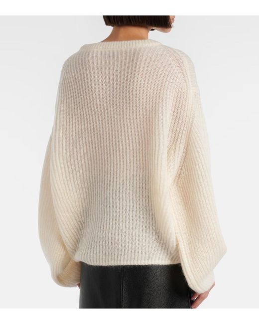 Totême  White Mohair-Blend Sweater