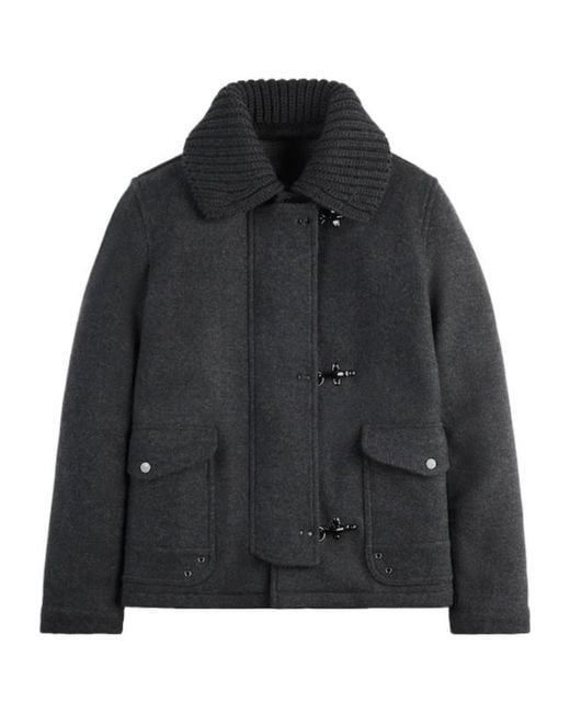 Fay Black Toggle Fastening Coat