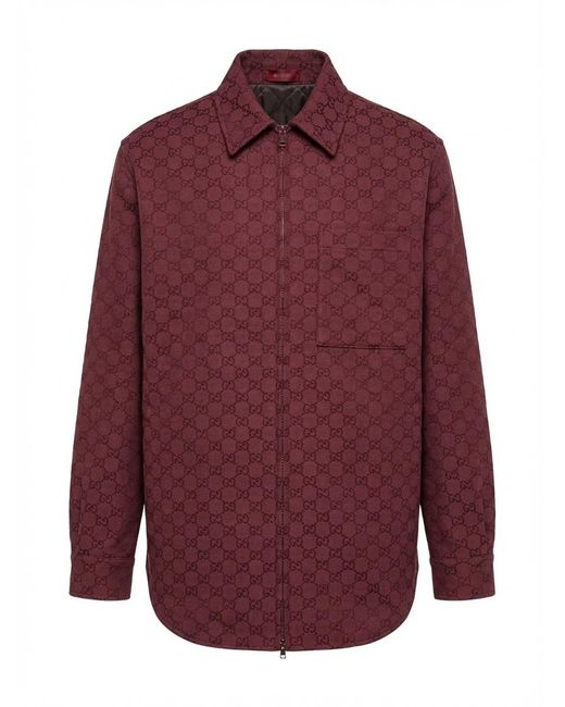 Gucci Purple Gg Canvas Zip Jacket for men