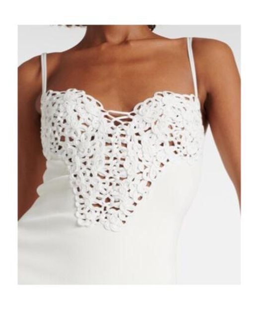 Galvan White Sculpted Spiral Midi Dress