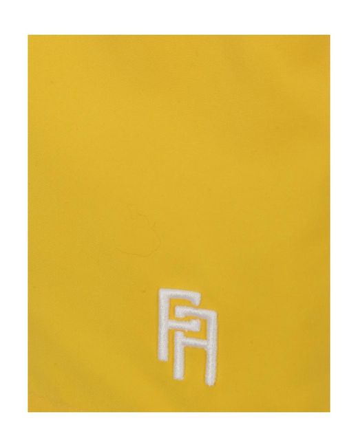 Palm Angels Yellow Striped Trim Swimming Shorts for men