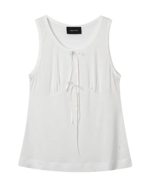Simone Rocha White Tie-Detail Tank Top
