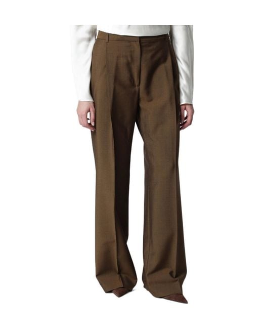 Rohe Brown Pleated Wide-Leg Pants