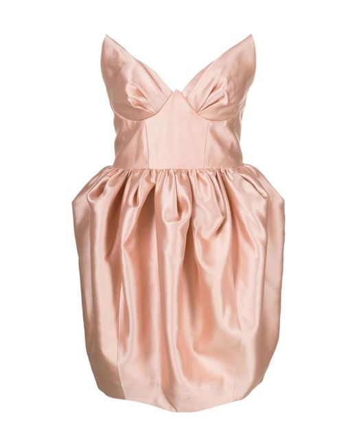 Zimmermann Pink Matchmaker Moulded-Cup Strapless Gathered Mini Dress