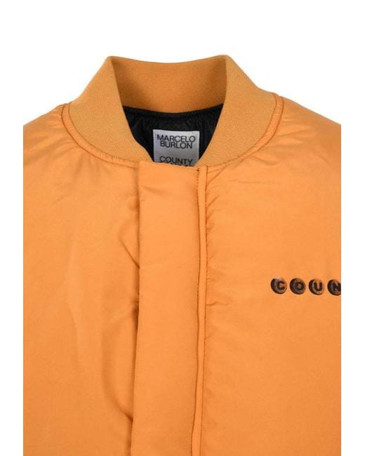 Marcelo Burlon Orange County Sugar Logo-Print Padded Gilet for men