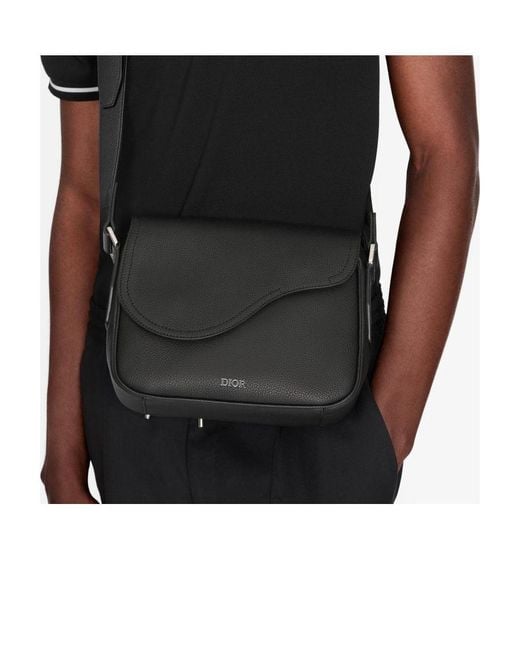 Dior Black Mini Saddle Shoulder Bag for men