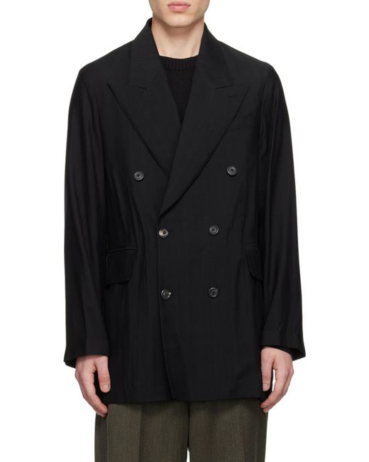 Our Legacy Black Long-Sleeved Double-Breasted Blazer for men