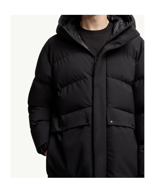 Moncler Black Avioth Hooded Long Down Jacket for men