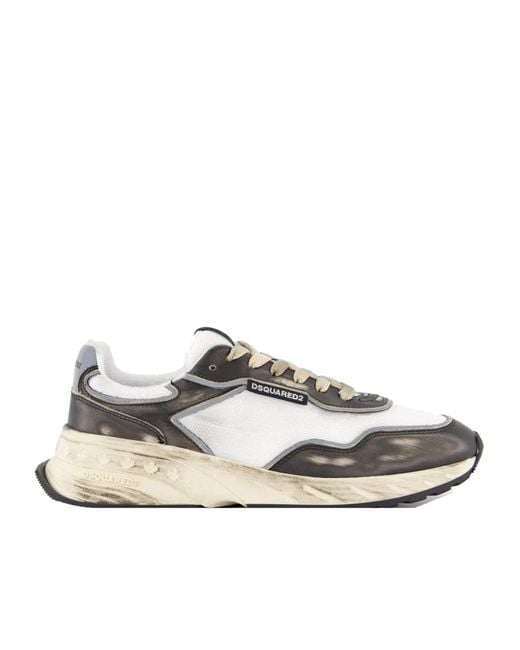 DSquared² White Sprinter Lace-Up Sneakers for men