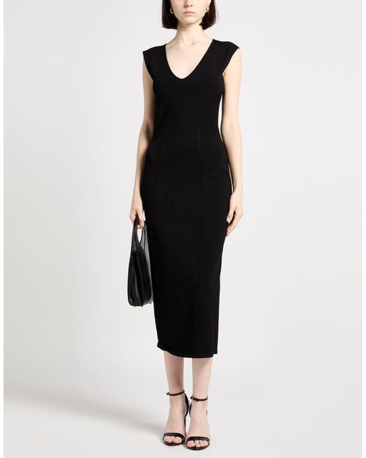 Dolce & Gabbana Black Sleeveless V-Neck Slim-Fit Dress