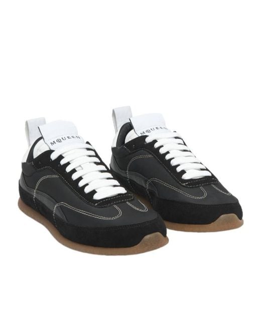 McQueen Black Ec1 Lace-Up Sneakers for men