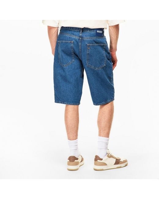 Boss Blue Five-Pocket Denim Shorts for men