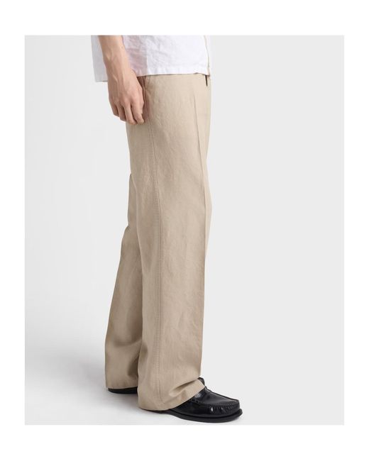 Prada Natural Triangle-Patch Pleated Trousers for men