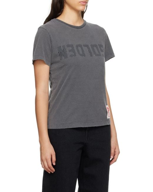 Golden Goose Deluxe Brand Purple Logo Printed Crewneck T-Shirt