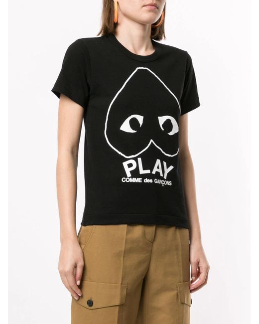 COMME DES GARÇONS PLAY Black Logo Print T-Shirt