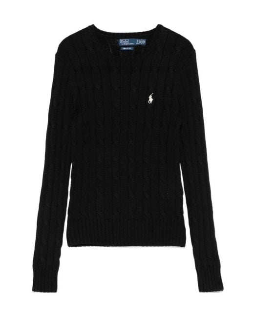 Polo Ralph Lauren Black Pony Embroidered Crewneck Jumper