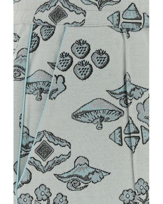 Casablanca Gray Pleated Stretch Jacquard Bermuda Shorts for men