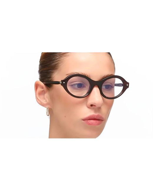 Kuboraum Brown P22 Oval Glasses And Frames for men