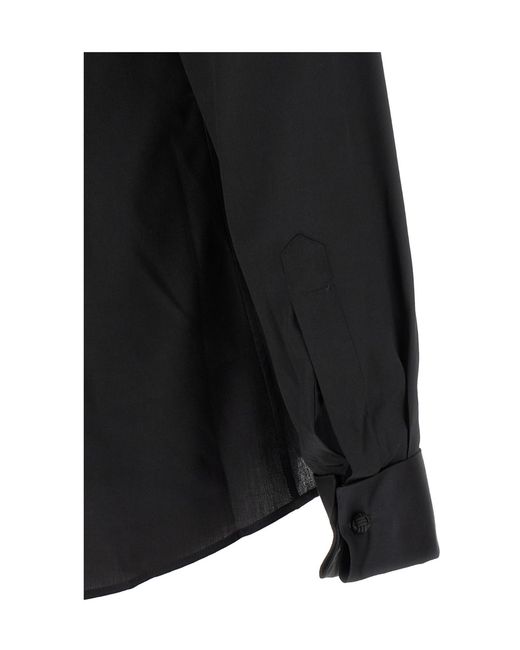 Pal Zileri Black Ceremony Pleated Bib Tuxedo Shirt for men