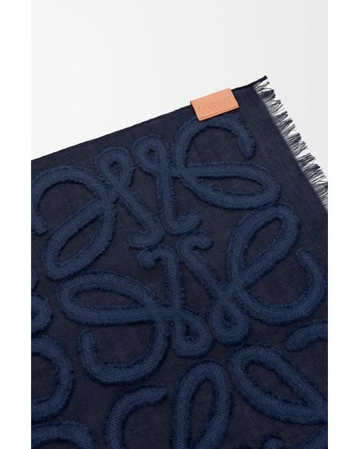 Loewe Blue Anagram Pattern Scarf