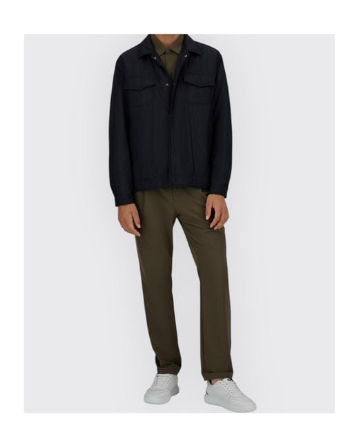 Herno Blue Ecoage Long Sleeved Jacket for men