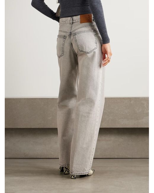 Haikure Gray Bonnie High-Rise Straight-Leg Jeans