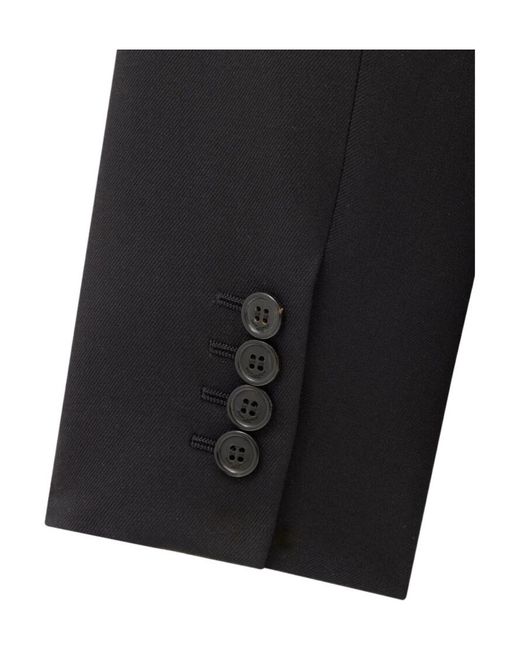 Saint Laurent Black Double-Breasted Long-Sleeved Jacket for men