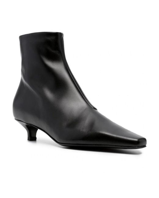 Totême  Black Square-Toed Short Boots