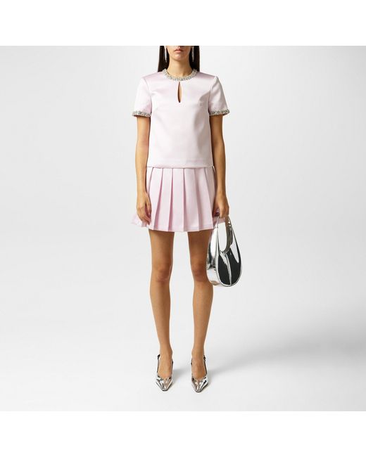 Self-Portrait Pink Pleated Skirt
