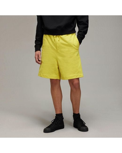 Y-3 Yellow Logo-Detail Shorts for men