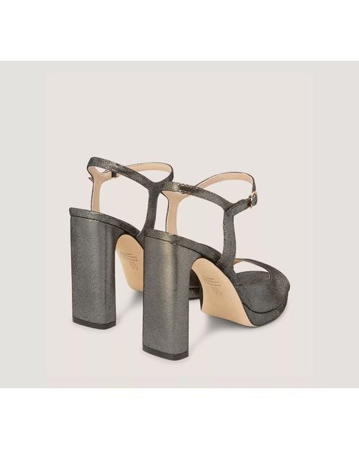 Stuart Weitzman Metallic Open-Toe High-Heeled Sandals
