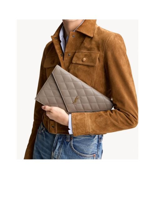 Saint Laurent Gray Paris Pouch