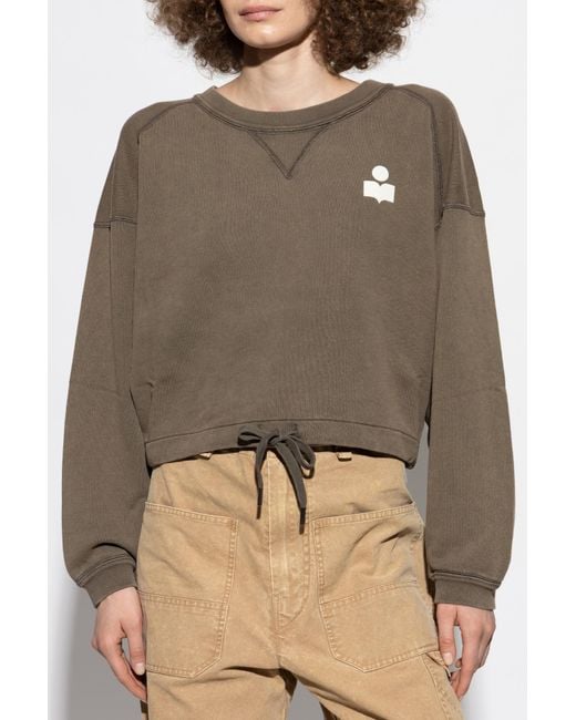 Isabel Marant Brown Isabel Marant Étoile Logo Printed Drawstring Sweatshirt