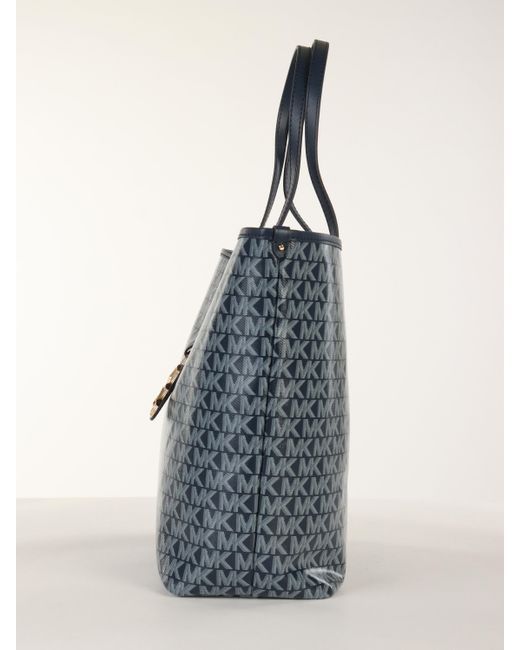 Michael Kors Blue Eliza Monogram-Pattern Tote Bag