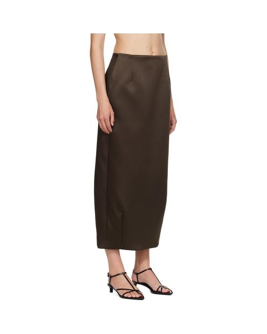 Rohe Brown High-Waisted Midi Skirt
