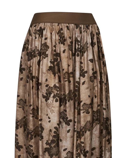 Uma Wang Brown Elastic-Waist Skirt